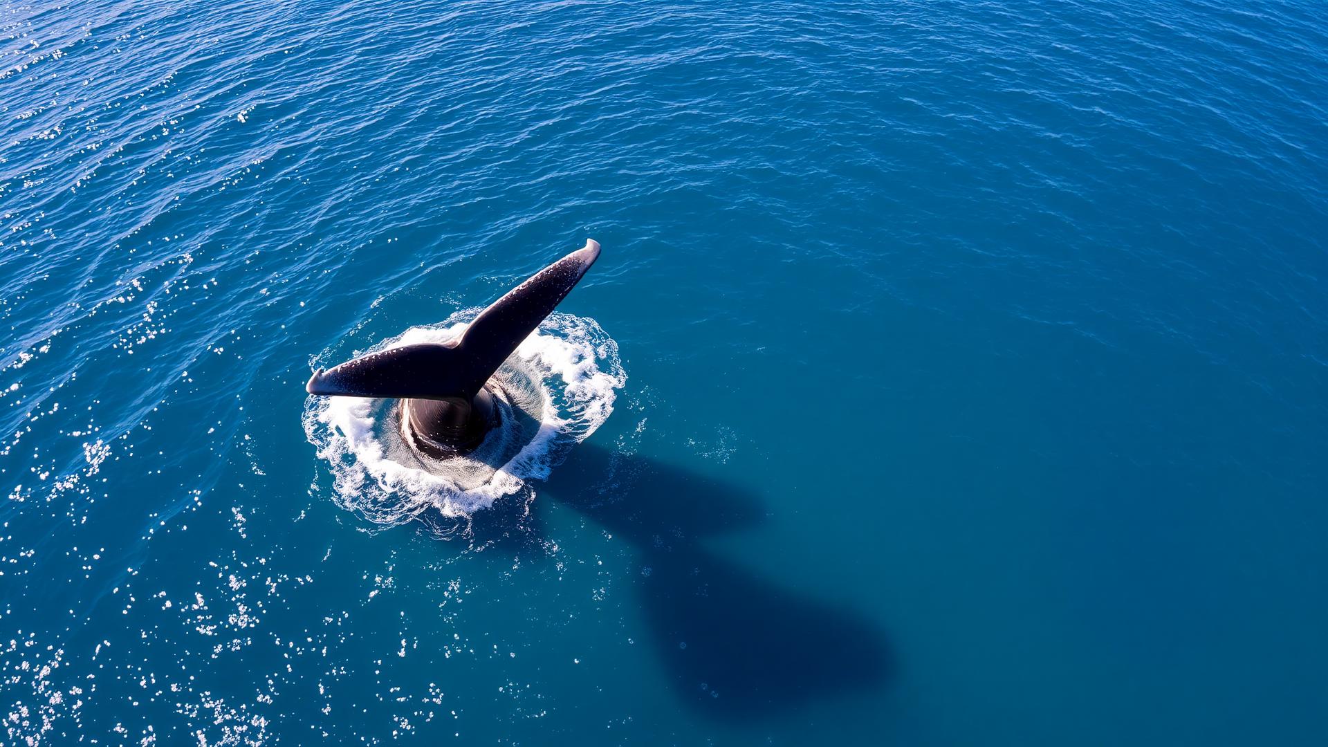 Whales breaching in the deep blue Pacific near Los Cabos